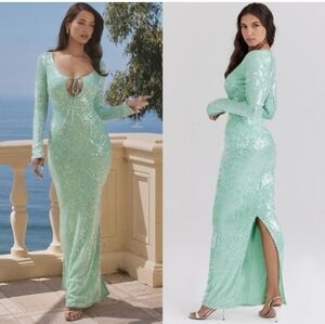 Titania Seagoam Maxi Sequin  Dress